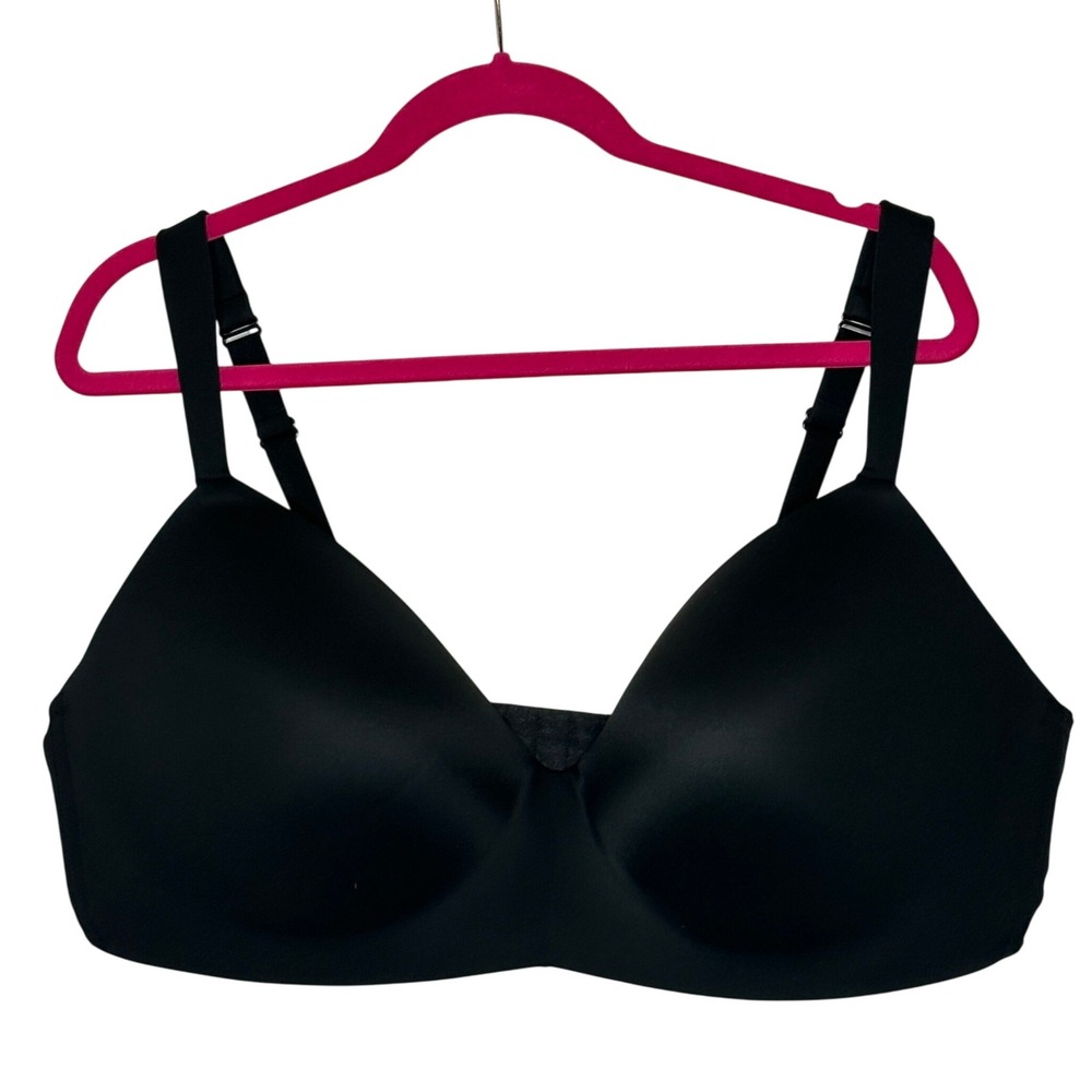 Cacique 44DDD‎ Black Lightly Lined T Shirt No Wire Bra Comfort Adjustable
